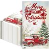 100Pcs Christmas Guest Napkins, Christmas Paper Napkins, Christmas Truck Guest Napkins, Christmas Disposable Paper Decorative Guest Napkins for Christmas Dinner Party Supplies
