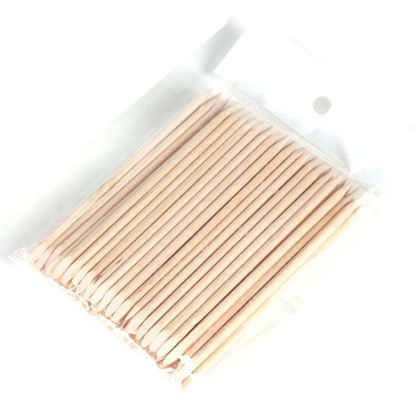 759SHOP 2 Ways Beige Pedicure Manicure Nail Art Tool Wood Cuticle Remover Sticks 50Pcs