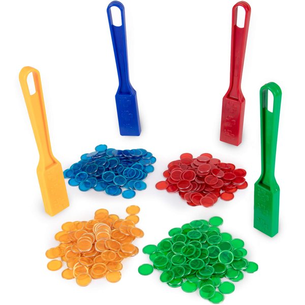 Magnetic Bingo Wands and Translucent Chips|Easy to Pick Up Bingo Chips|STEM Kits for Counting|Multi Color 400 Chips