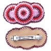Handmade Beaded Indian Jewelery Hair Barrette/Clip for women's,Native Style Pink Red Brown Circle Hair Clip Barrette Z-40-SB-26
