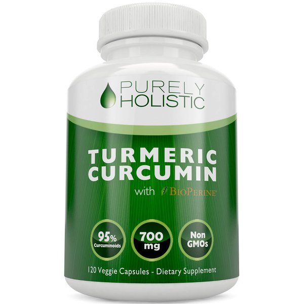 Turmeric Curcumin with BioPerine - 120 Vegan Capsules - 700mg of Tumeric per Capsule - with Black Pepper Extract 95% Curcuminoids