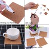 LOCOLO 80 Pieces Self-Adhesive Cork Squares Set, 3.5 x 3.5 Inches Cork Squares Cork Board Squares Backing Cork Tiles Sheets Cork Mat for Coasters and DIY Crafts