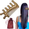 Wooden Massage Comb, Sandalwood Head Scalp Massage ToolNo Static Wide Tooth Scalp Stimulator Gua Sha Body Hair Comb for Men Women