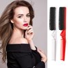 Baderke 6 Pcs Folding Compact Hair Brush/Comb Travel Set Including Fine Tooth Comb and Bristle Brush for Salon Women Men Kids, Double Head (White, Red)