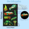 CCINEE 12 Sheets Truck Temporary Tattoos for Kids,87 Pcs Luminous Groovy Racing Car Trophy Wheel Checkered Flag Tattoo Stickers for Birthday Party Supplies Classroom Rewards