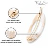 French Amie Oval Small 2 1/4” Celluloid Acetate Side Slide In Strong Hold Hair Clip Barrettes with Tige Boule Clasp for Girls and Women, Made in France (Ivory)