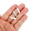 PATIKIL Feather Charm, 50Pcs Mini Feather Pendant Charm Bulk Metal DIY Dream Catcher for Jewelry Making Bracelets Earrings Necklace Crafts Keychain, Silver Tone