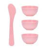 lasenersm 3 Pieces Mini Plastic Facial Mask Mixing Bowl with Stirring Spatula Facemask Bowl Mud Mask Mixing Bowl DIY Skin Care Mixing Tool Kit for Lady Women Home Beauty Salon Use, Pink