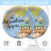 41pcs Adventure World Awaits Map Party Supplies ,include 20 Plates, 20 Napkin and 1pcs Tablecloth,Used for The Adventure Begin Birthday Party Decoration