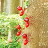 Cruis Cuka Metal Yard Art Garden Decor Cute Ant Outdoor Wall Sculptures Patio Lawn Ornament Fence Decoraions - Set of 4 Red