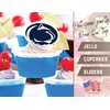 Penn State Cupcake Toppers (24 Pcs) Penn State University Party Supplies for Football Tailgating, Birthday Party Decor, Graduation Party Decorations PSU Cake Toppers (Penn State Nittany Lions)