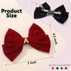 2Pcs Initial Velvet Hair Bows & Hair Ribbons, Hair Clips for Women, Hair Accessories for Girls, Hair Ribbon Barrettes, Personalized Gifts for Wedding Birthday Christmas Valentines(Red,A)