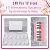 NOVO OVO Curved Nail Tips Press on Full Cover, Extra Curve Square Gel x Thick Long XL XXL Acrylic Fake Nails Extension kit, Clear Pre-etched Soft French False Nail 12 Sizes 240pc (QUEEN SQUARE PRO)