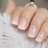 CoolNail Orange Pink Nude White French Fake Nails Squoval Square UV Gel False Press on Nails for Girl Full Cover Wear Finger Nail Art Tips