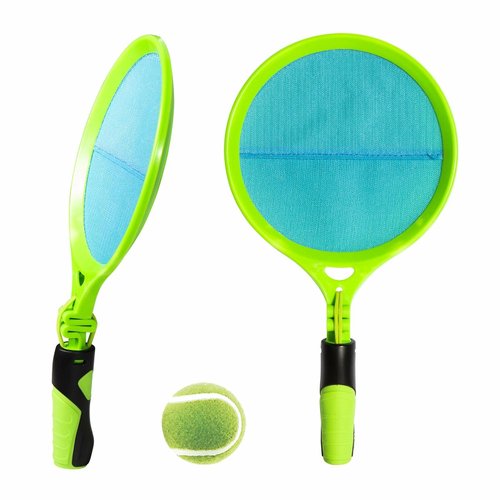 Franklin Sports Throw 'N Stick Toss + Catch Game for Kids - Self Stick Tennis Ball Catch Game - Includes (2) Catch Mitts with Handles + (1) Ball - Fun Kids Beach + Backyard Game Set