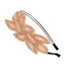 Alilang Women 1920's Gold Pink Leaf Gatsby Headband, 1Piece