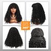 Limerence Long Curly Wig for Black Women Natural Black Curly Wig with Bangs，Curly Wigs with Bangs for Women 20 inch for Daily Use