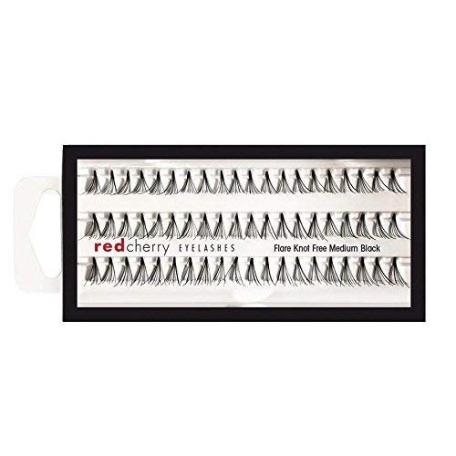 Red Cherry Knot Free Flare Medium Individual Lashes, Black (Pack of 6)
