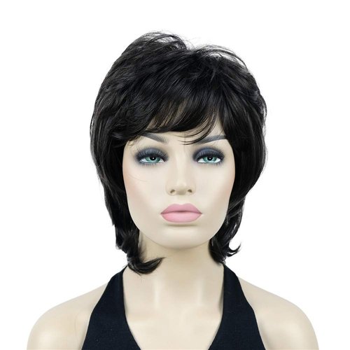 Lydell Short Length Layered Shaggy Full Synthetic Wigs (4 Dark Brown)