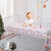 Crib Sheets Girl 2 Pack Set, 2 Pack Toddler Bed Sheets Set, Floral Print Fitted Crib Sheet for Standard Crib & Toddler Mattress, Size 28 x 52 inches, Pink N Floral