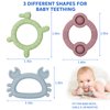 Socub 3 Pack Baby Teether Toys for Infants, Silicone Baby Teething Toys for Babies 0-6-12-18 Months, Easy to Grasp Teether Ring Toy for Soothing Sore Gums