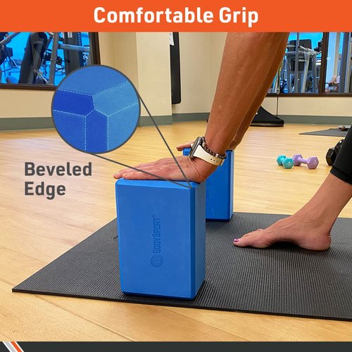Body Sport Yoga Block, Purple, 3" x 6" x 9" – Foam Blocks for Yoga and Pilates – High Density Foam Yoga Blocks – Supportive Foam Block for Yoga – Yoga Foam Block, BDS369YBP