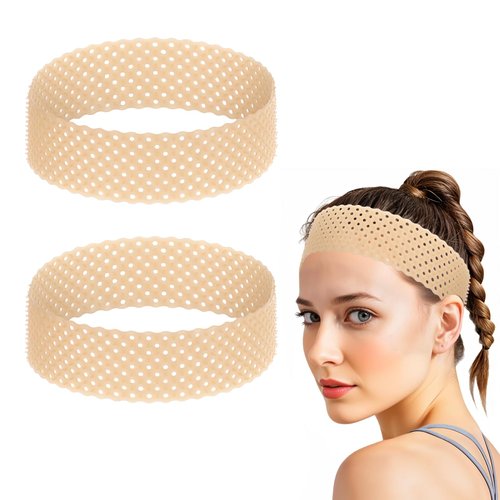 TIESOME Adjustable Silicone Wig Headband Grip, 2 PCS Wig Grip Band Adjustable Elastic Fixed Non S...
