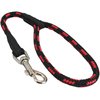 Dogs My Love 18-inch Rope Dog Leash Short (Red/Black, Medium 7/16" (10mm) diam)