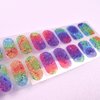 LIFOOST Semi Cured Gel Nail Strips Salon-Quality, Long Lasting Adhere Nail Art Stickers Decals (Colorful Sequins)