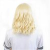 BERON Blonde Wigs 14 Inch/35 cm Women Girls Short Curly Wavy Side Part Hair Wig Light Blond Color Shoulder Costume Cosplay or Daily Used Wigs Rose Net with Wig Cap