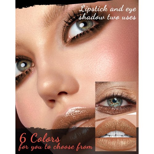 Gold Glitter Sparkling Lipstick Lip Gloss Long Lasting,Waterproof Shimmer Glitter Metallic Lip Stick Eyeshadow Multi-Use,Diamond Shiny Moisturizer Lip Balm for Women Bold Glow Goth Lip Makeup-06