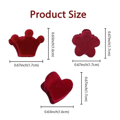 30 Pcs Red Velvet Mini Hair Claw Clips, Mini Heart Shaped Hair Clip, Red Velvetsolid Color Small Hairpin, Mini Flower Hair Claw Clip for Women Girls Valentine'S Day Heart Accessories Decorations