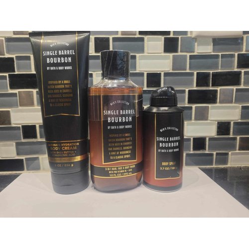 Generic Value Pack bath body works Everyday bodycare Fragrance Mist Body Cream Shower Gel Wash Body Lotion 8 oz each (3 pack, Men's Single Barrel Bourbon)