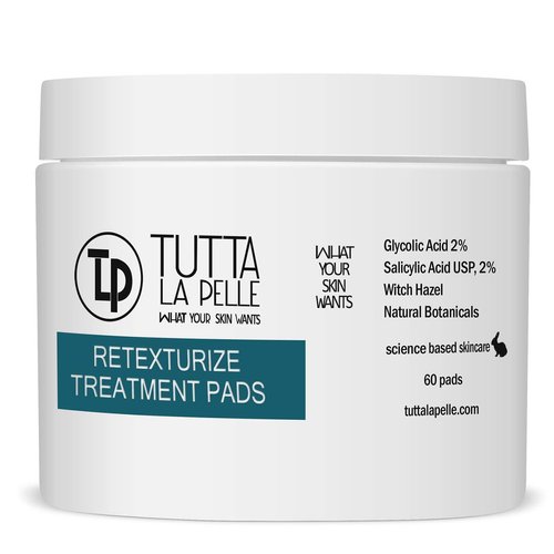 2% Glycolic Acid 2% Salicylic Acid Pads Acne Treatment - Mild Strength for Sensitive Skin - Witch Hazel Pads - Acne Solutions - For Facial Exfoliating and Smoother Looking Skin, 60 Face Pads