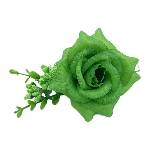 Koolgil Women's St. Patrick's Holiday Flower Wreath Green Headband Simulation Flower Green Hair Comb Hair Accessories (Hair Clip)