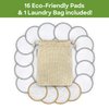 Bambaw Reusable Makeup Remover Pads | 16 Cotton Rounds with Laundry Bag | Reusable Cotton Pads for Face | Perfect Eye Makeup Remover Pads | Washable Makeup Remover Cloth | Reusable Face Pads