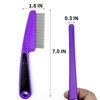 ELFSKIK Stainless Steel Fine Tooth Dandruff Comb, Professional Dandruff Remover, Multifunctional Hair Grooming Comb for Kids and Adults (Purple)
