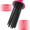 Neuvikter Curly Hair Styler Tool, 17 Teeth Curling Roll Comb - Rose red+Black, Hair Salon Professional Curling Brush for Home Use