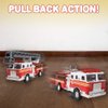 ArtCreativity 5.5 Inch Toy Fire Trucks - Set of 2 - Pull Back Firetruck Toy Cars for Boys and Girls - Includes Metal Ladder Truck and Fire Engine - Best Birthday Gift for Kids, Toddlers