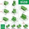 Tnisesm 21Pcs Screw Terminal Block Connector Kit 5.08mm Pitch Pluggable (2Pin 3Pin 4Pin 5Pin) 300V 15A for 28-12AWG Cable