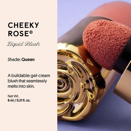 Winky Lux Cheeky Rose Liquid Blush, Gel Cream Blush Wand, Blendable & Buildable Pigment, Long Lasting Weightless Velvet Finish, Neutral Rose Blush, Queen