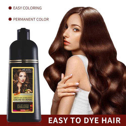 MOKERU Professional Argan Oil Hair Dye Color Shampoo 500 ML I New & Improved Formula Ammonia Free Paraben Free I Instant Fast Acting Long Lasting Signature Platinum Line by Maani (Wine Red)