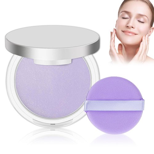 CAHIUYOA Setting Powder Oil Control Blurring Primer Setting Powder Long Lasting Matte Finish Face Pressed Powder Polvo Compacto De Maquillaje with Makeup Powder Puff