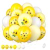 Sunflower Balloons, 12 inch Sunflower printed Balloons Yellow pastel yellow White Sunflower Balloons for Sunflower Themed Baby Shower Birthday Wedding Party Decorations Supplies