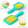 SHINLEA Vented Detangler Hair Brush for Curly Thick Hair, Women Hairbrush with Soft Wave-Shaped Bristles, Curl Detangling Brush for Swimming Beach (Yellow & Blue)