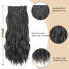 ZRQ Clip in Hair Extensions 4PCS 20 Inch Clip Ins Long Wavy Curly Hair Extension Soft Synthetic Hair Extension Fiber Thick Hairpieces (1B#, 20 Inch)