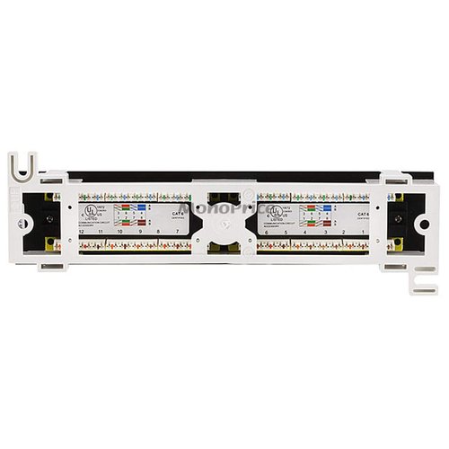 Monoprice 12-Port Vertical Cat6 Mini Patch Panel (110 Type) (568A/B)