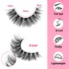 False Lashes Natural Eyelashes Fluffy Lashes D Curl Eyelashes 14mm 3D Volume Wispy Fake Eyelashes Strips Clear Band 10 Pairs Lashes Pack by Calphdiar