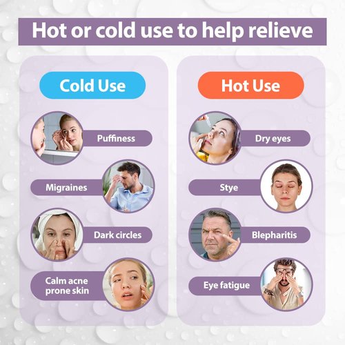 NEWGO Cooling Gel Eye Mask Reusable Cold Eye Mask for Puffy Eyes, Eye Ice Pack Eye Mask with Soft Plush Backing for Dark Circles, Migraine, Stress Relief - Purple