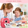 Instant Print Camera for Kids,Christmas Birthday Gifts Toy for Girls HD Video Camera for Kids，Kids Instant Print Camera Portable Toy 3 4 5 6 7 8 9 Year Old Child with 32GB Card-Pink